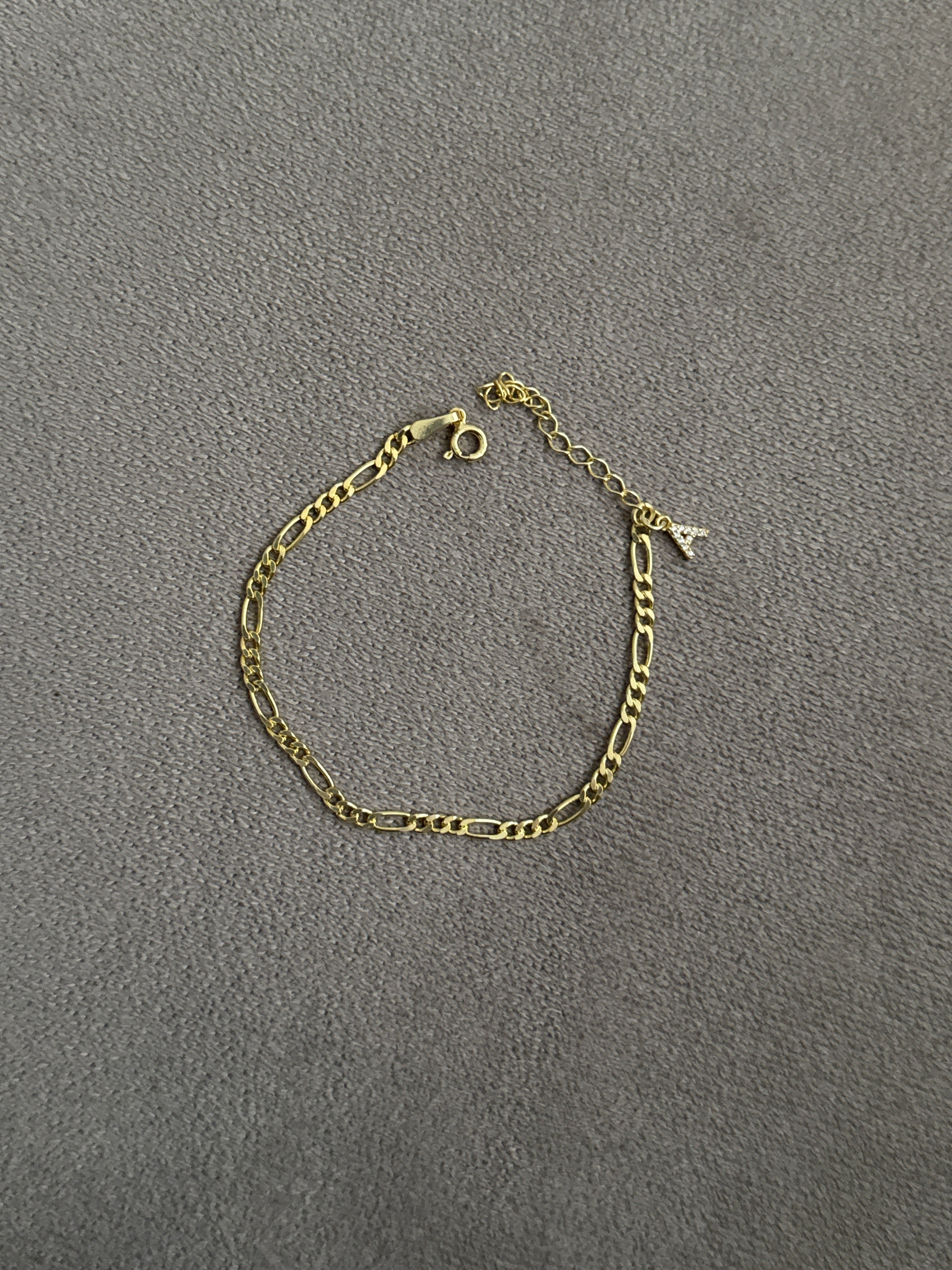 925 gümüş chain harf bileklik (kadın)