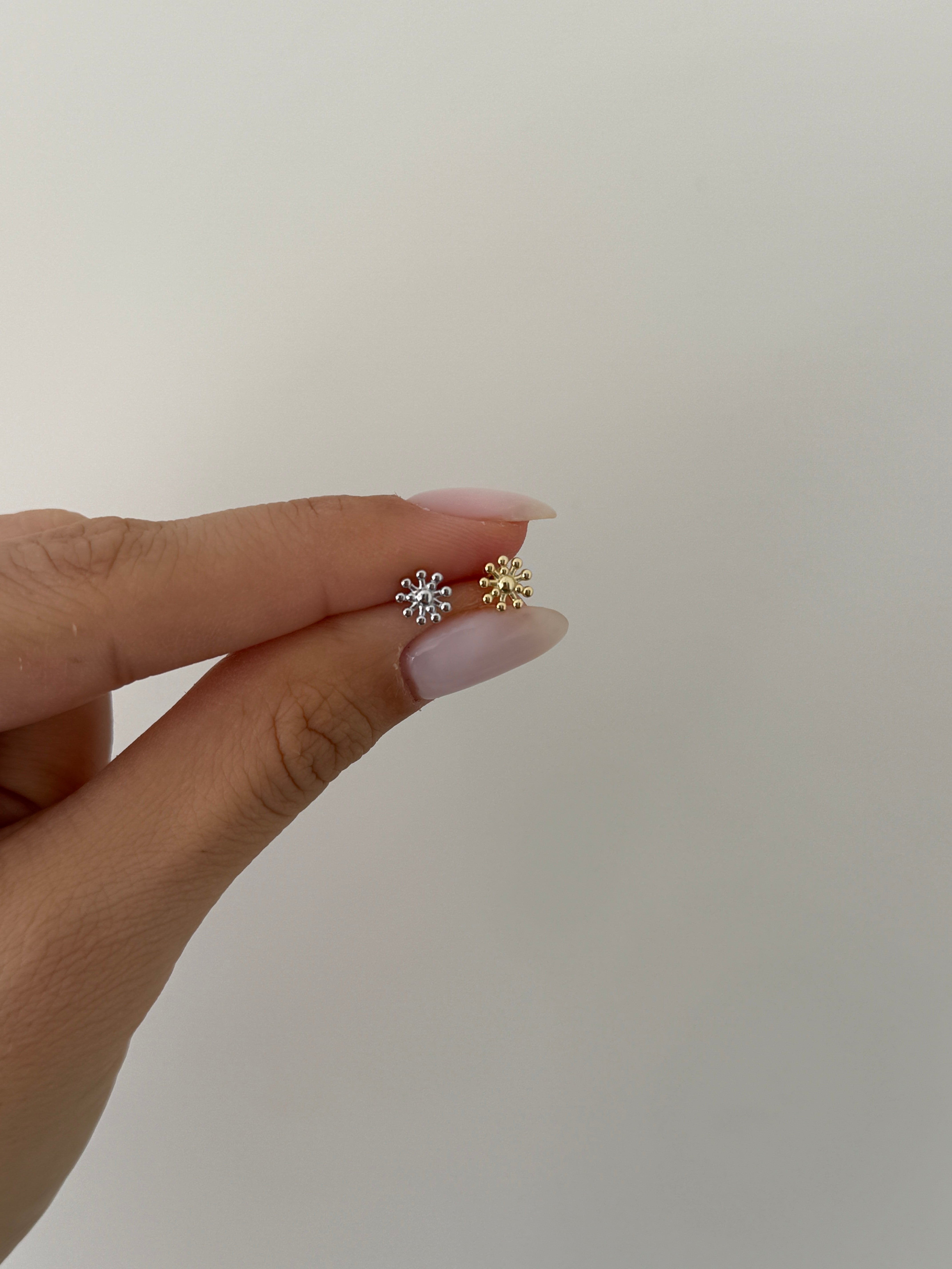 925 gümüş kar tanesi piercing