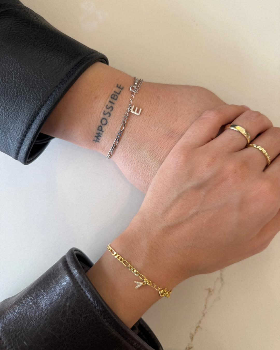 925 gümüş chain harf bileklik (kadın)