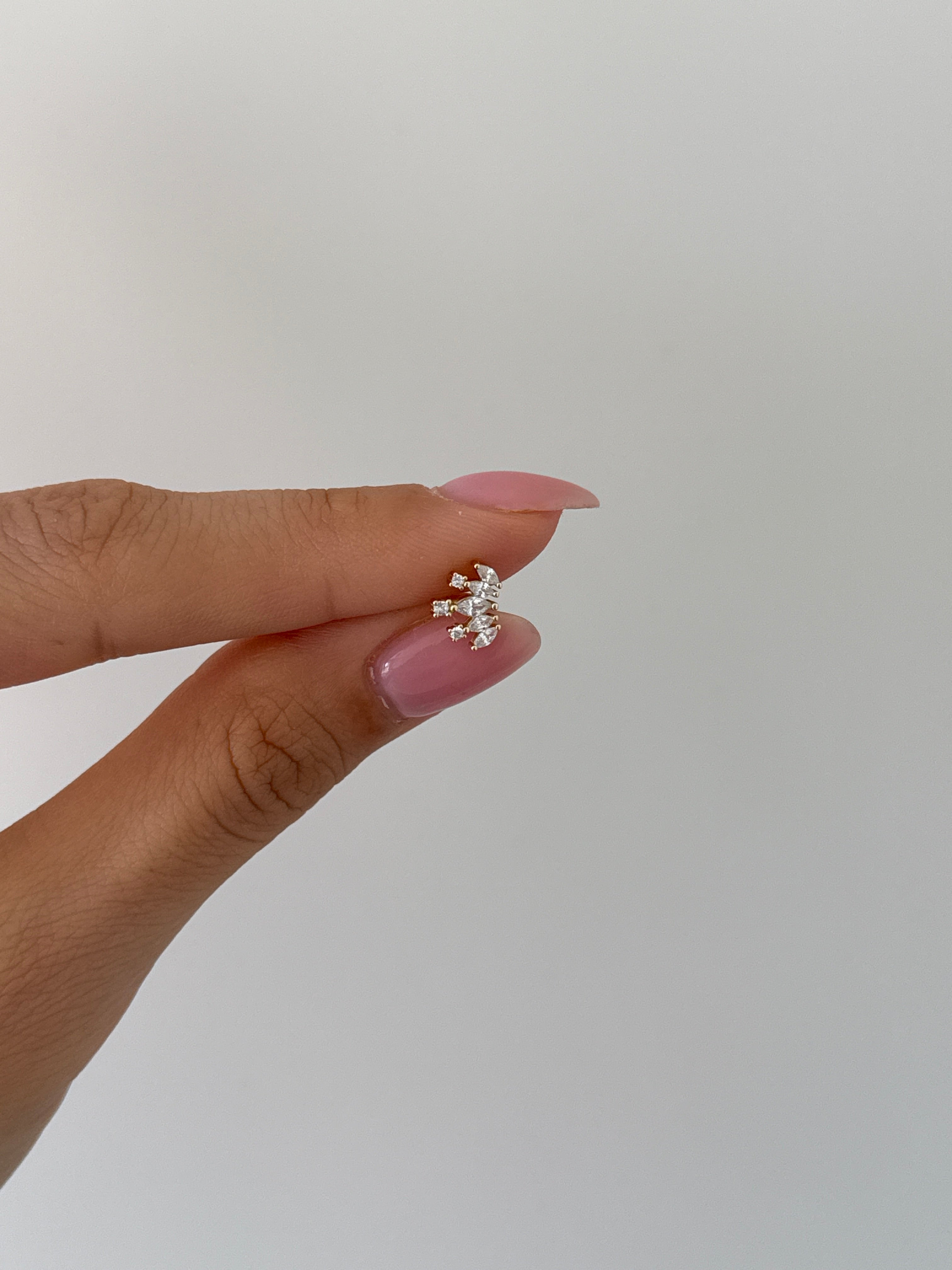 925 gümüş taç model piercing