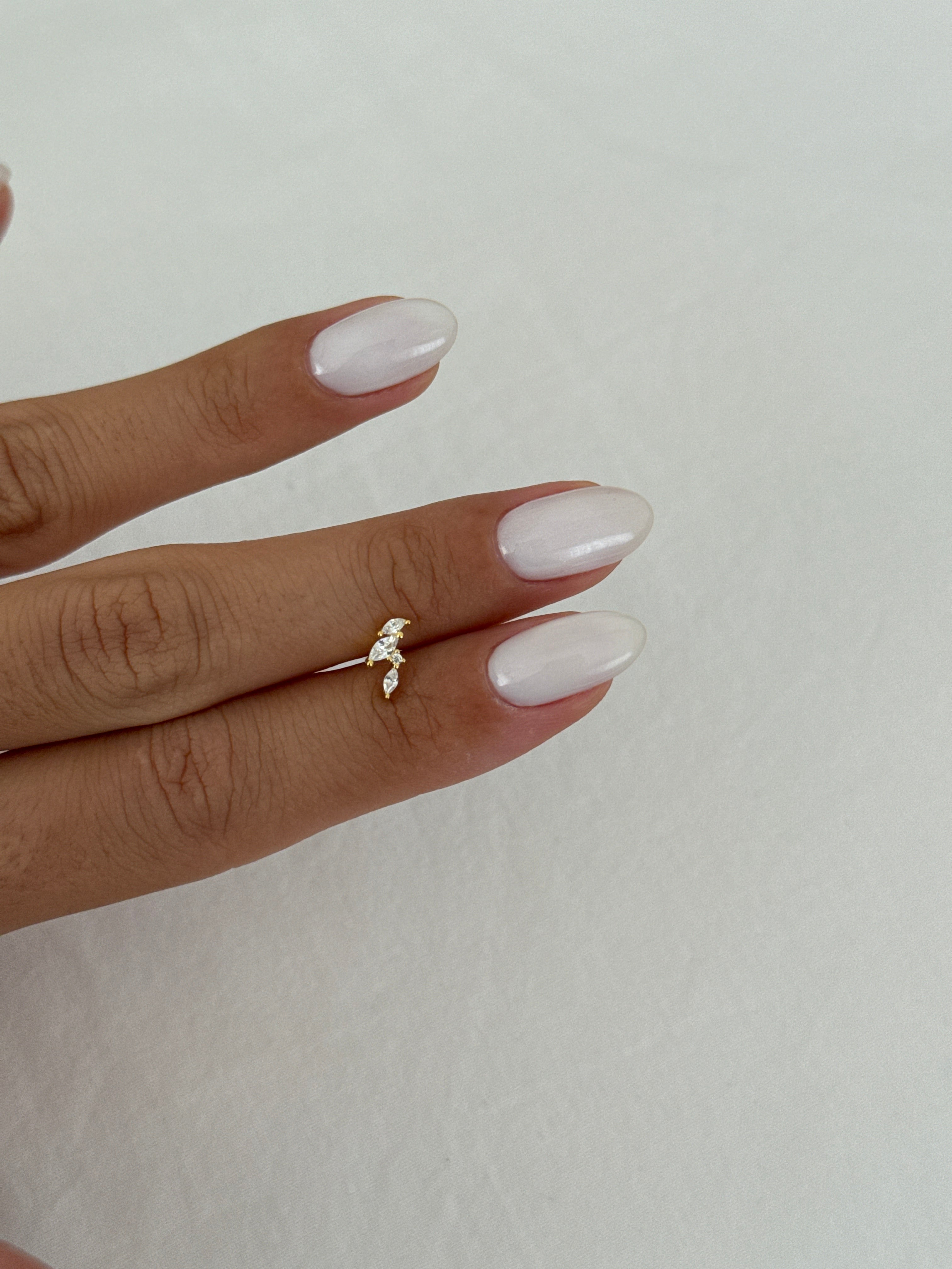 925 gümüş | eğimli mix taş piercing