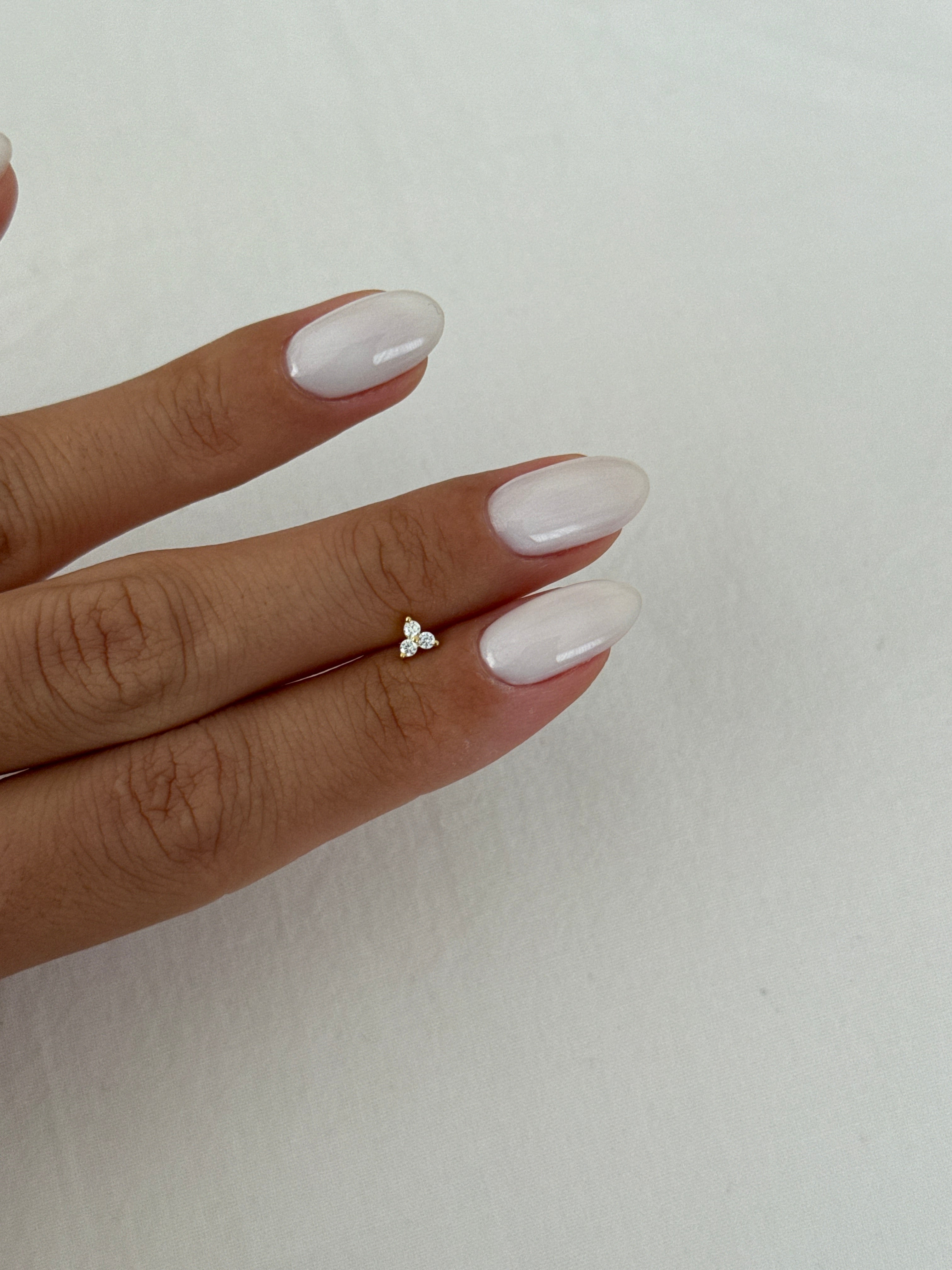 925 gümüş | üçlü yuvarlak taş piercing