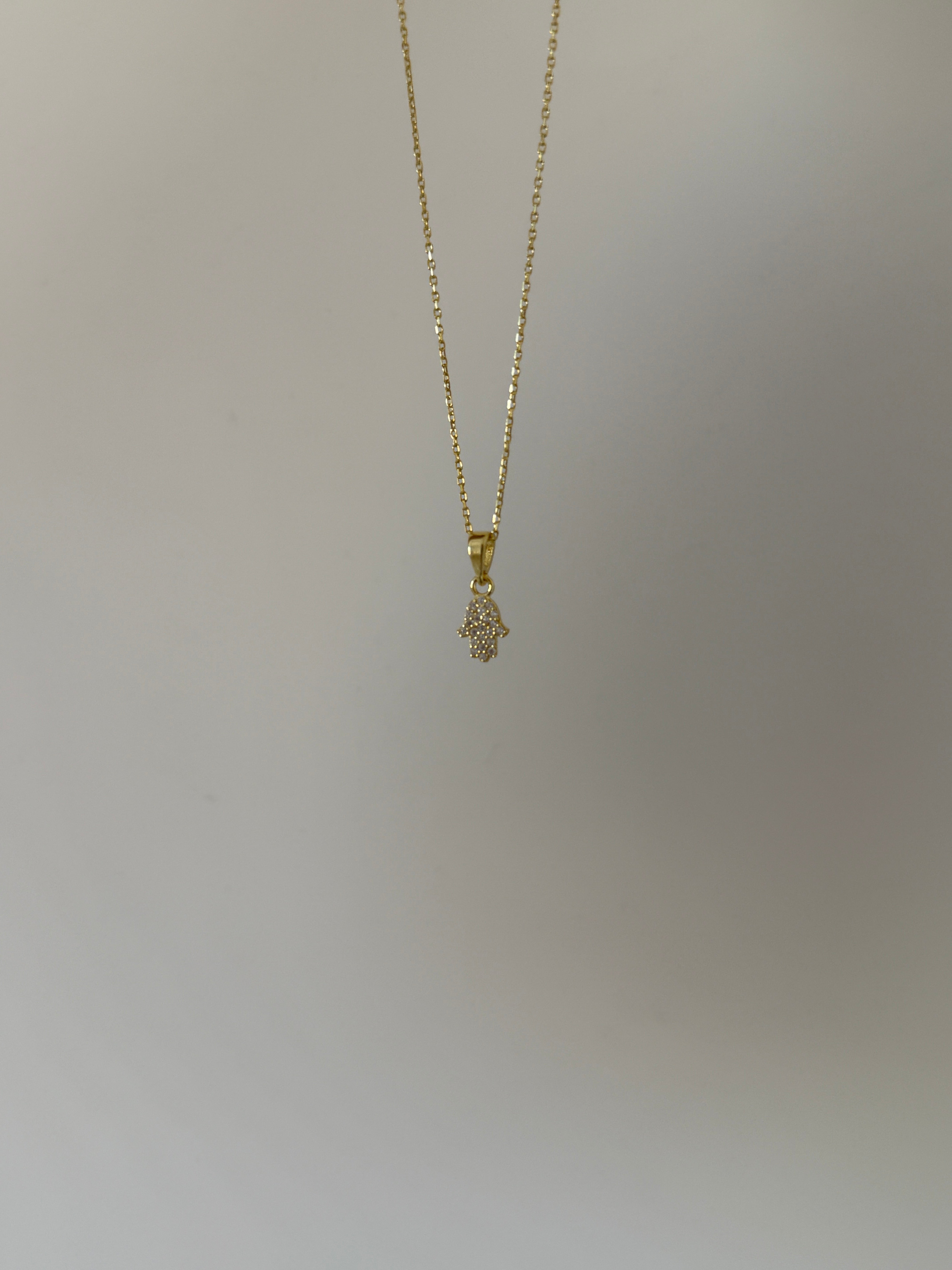925 gümüş taşlı mini hamsa kolye