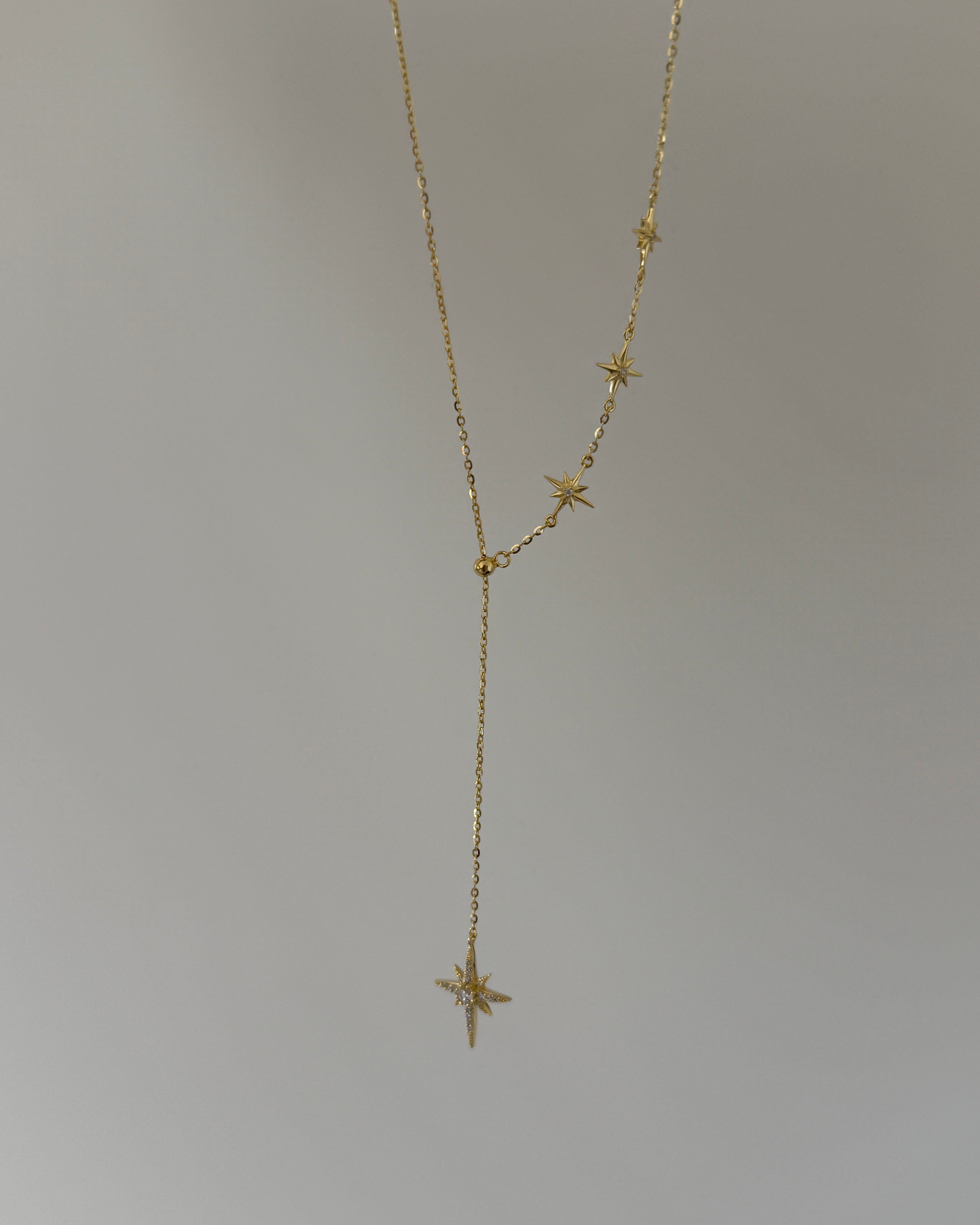 925 gümüş asansörlü kutup yıldızı kolye