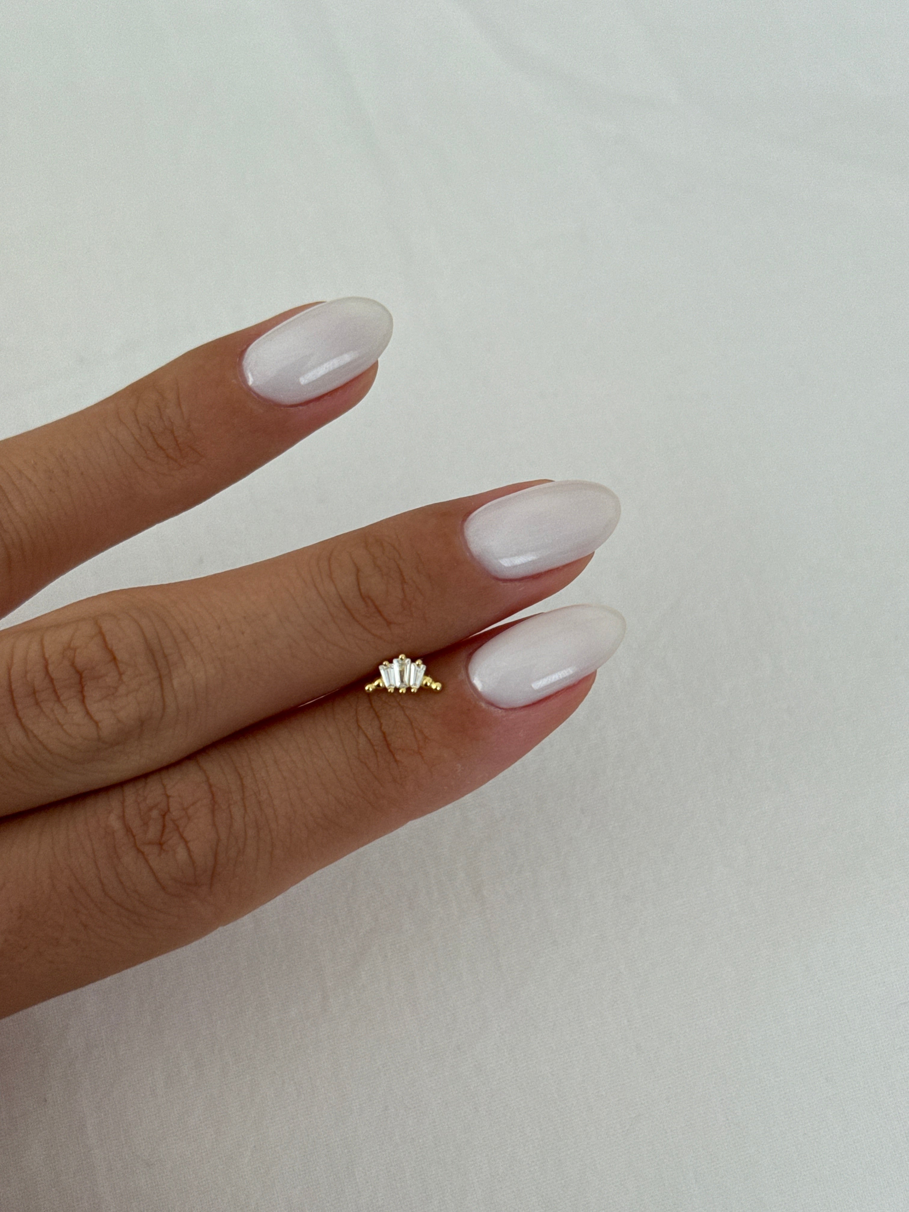 925 gümüş | üçlü baget taş piercing