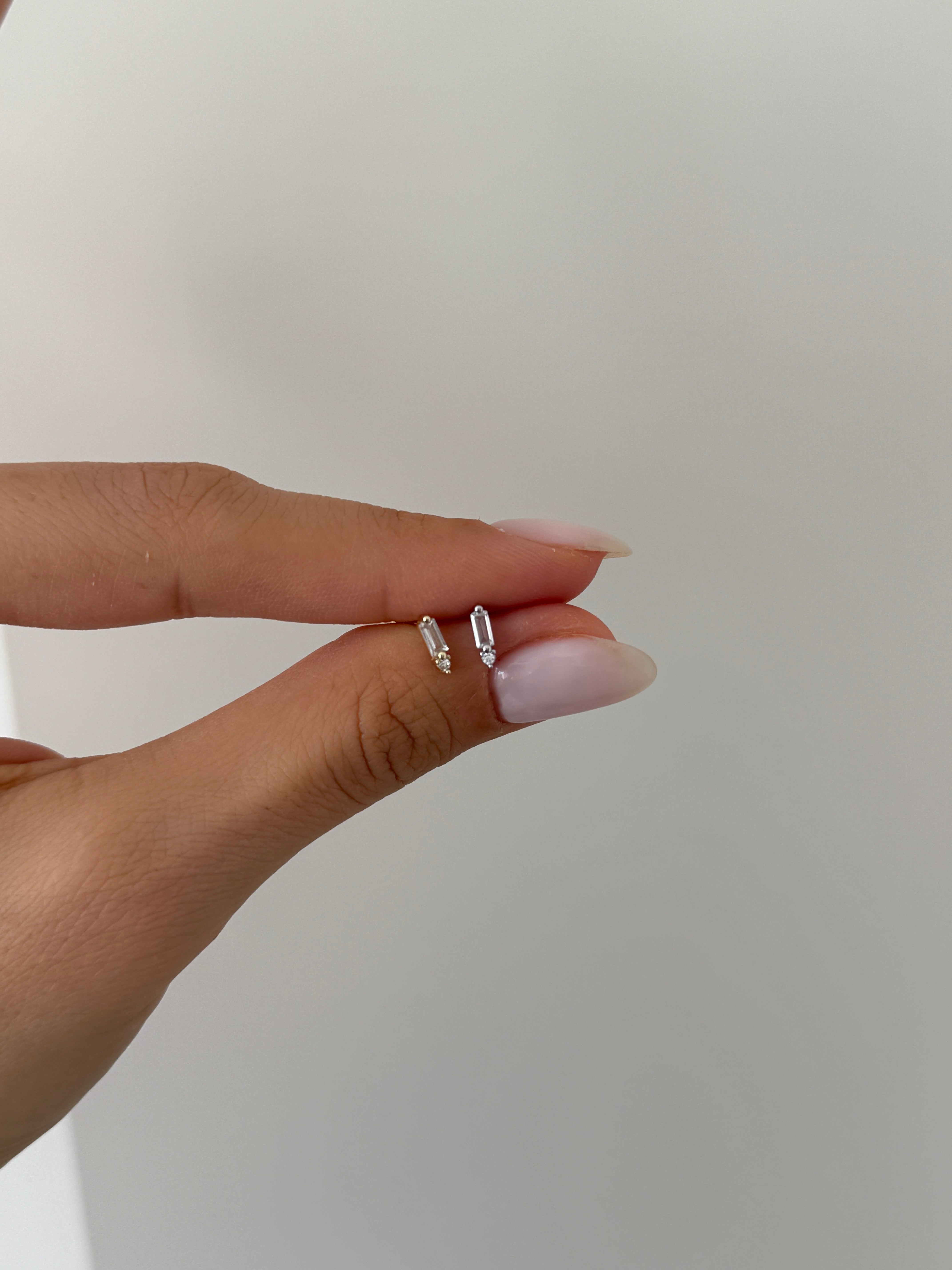 925 gümüş mini taşlı baget piercing