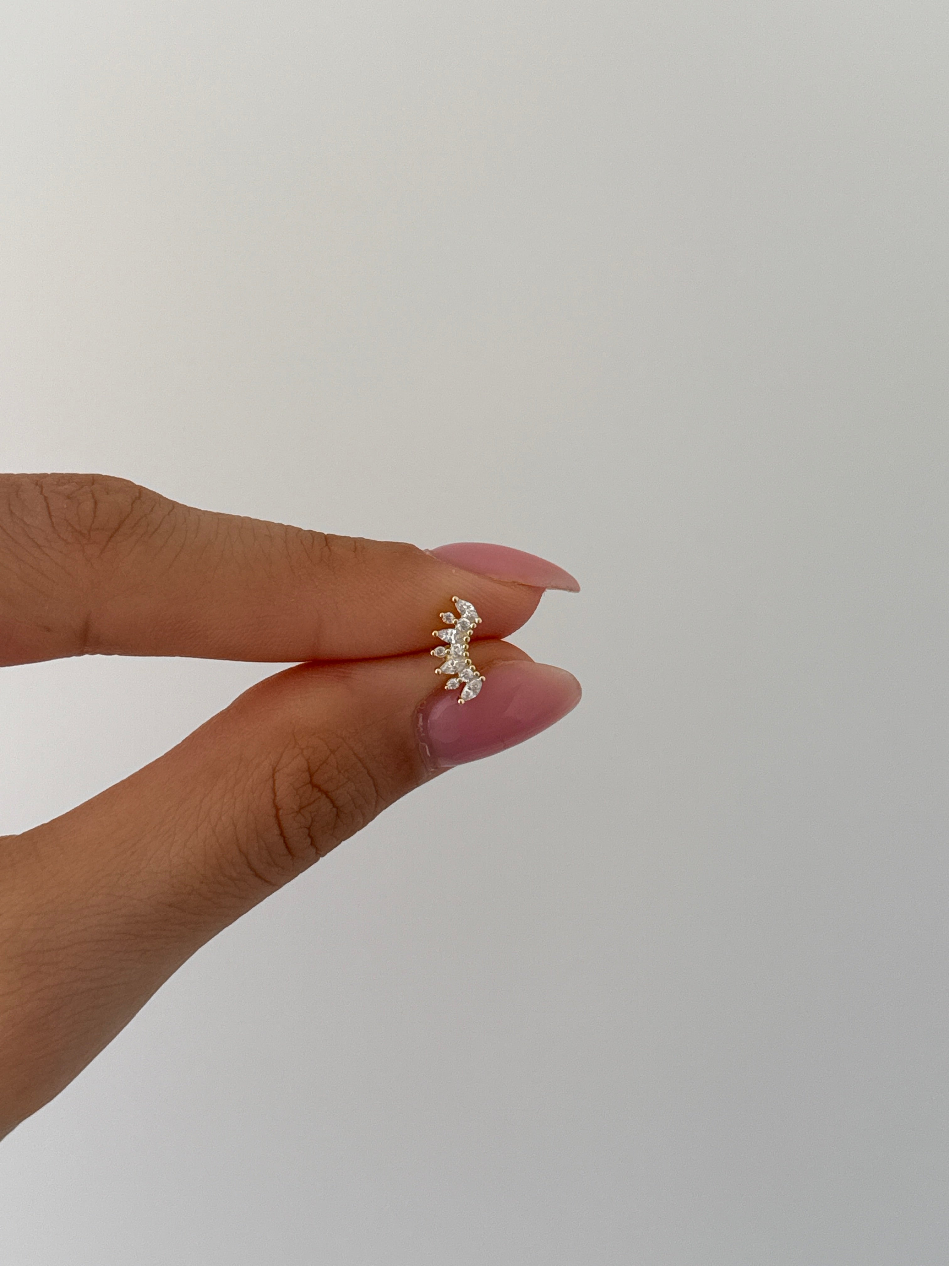925 gümüş ince taç form piercing