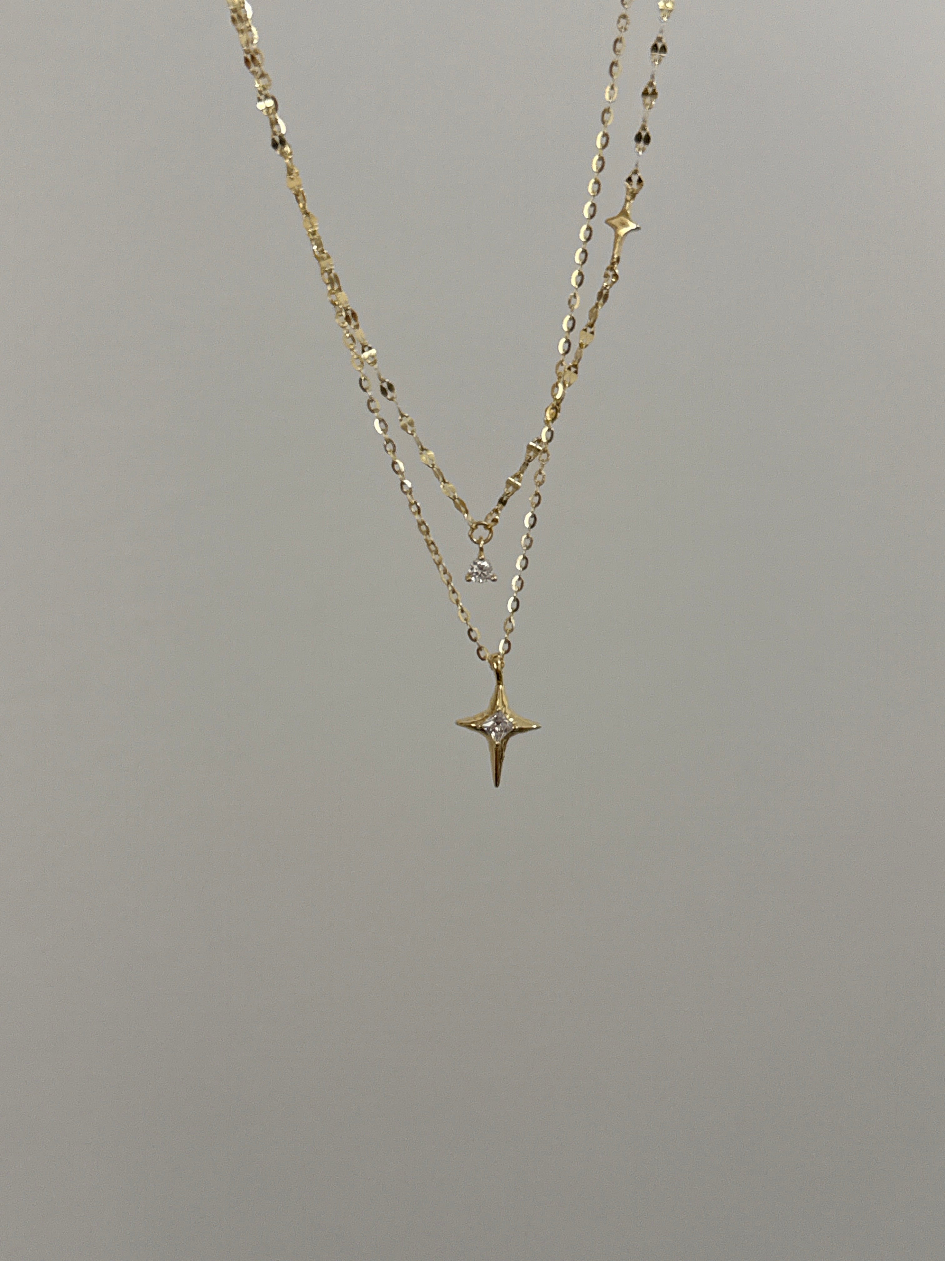 925 gümüş birleşik zincir kutup yıldızı kolye