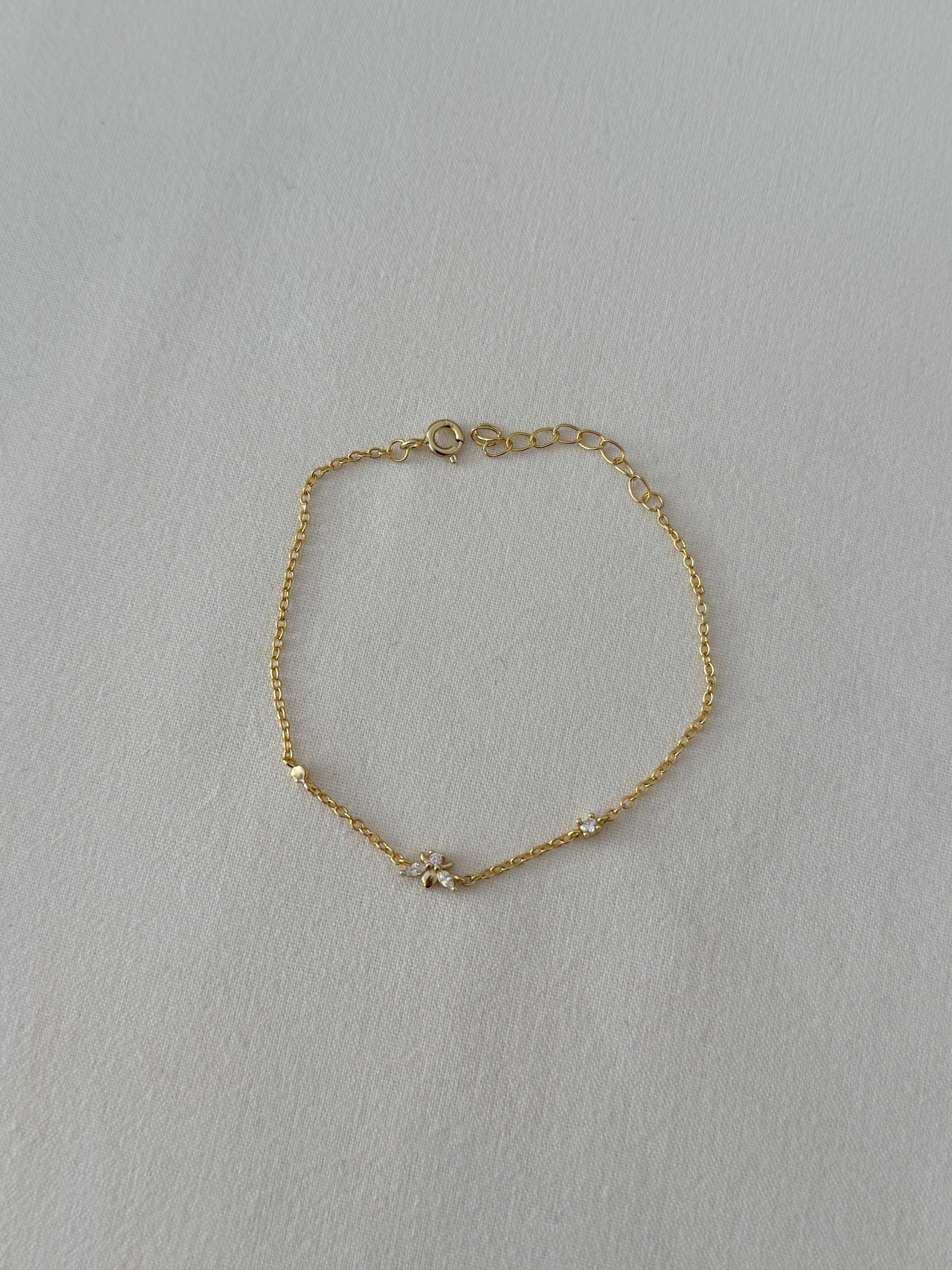 925 gümüş mini arı bileklik