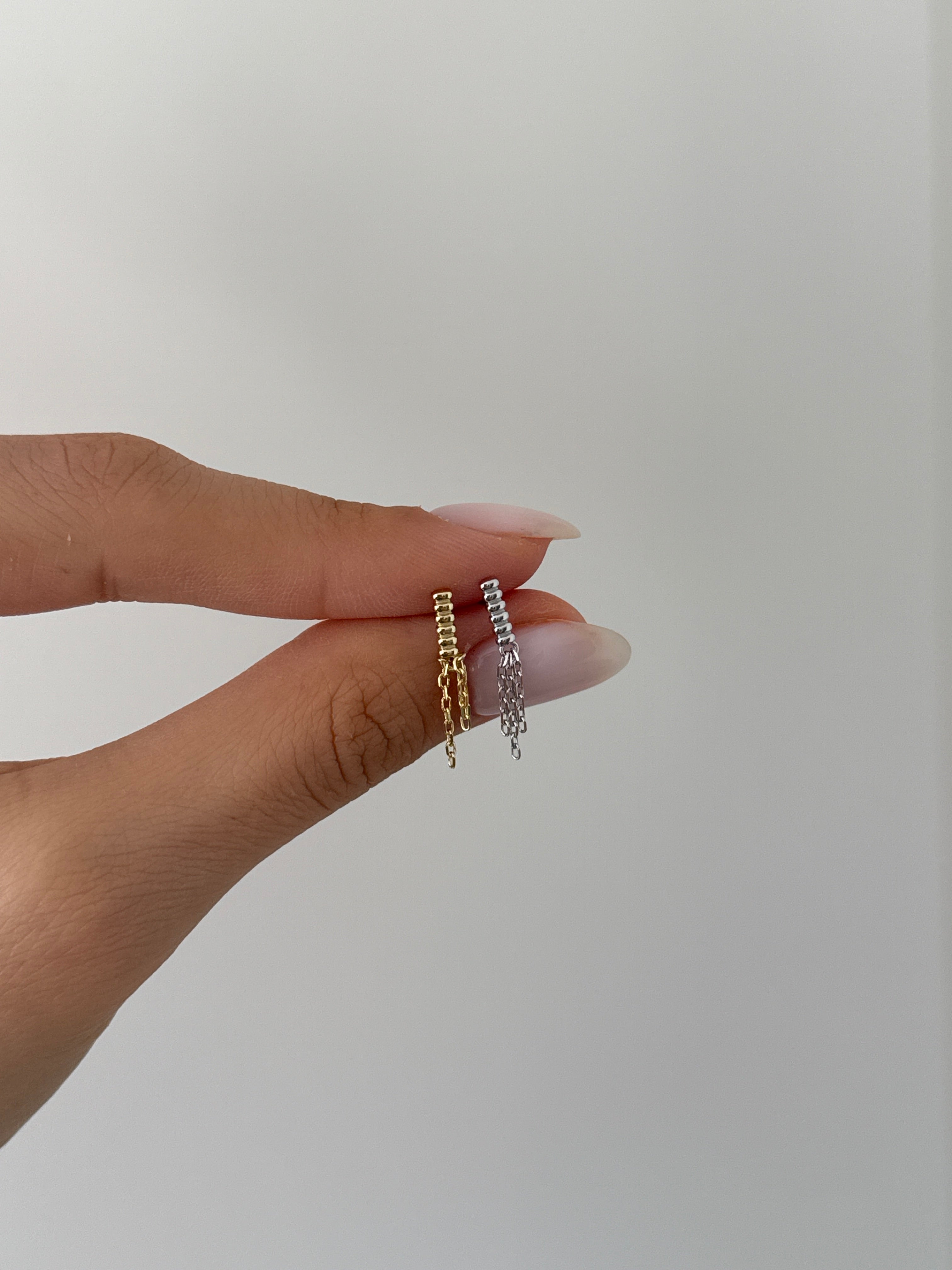 925 gümüş zincirli piercing