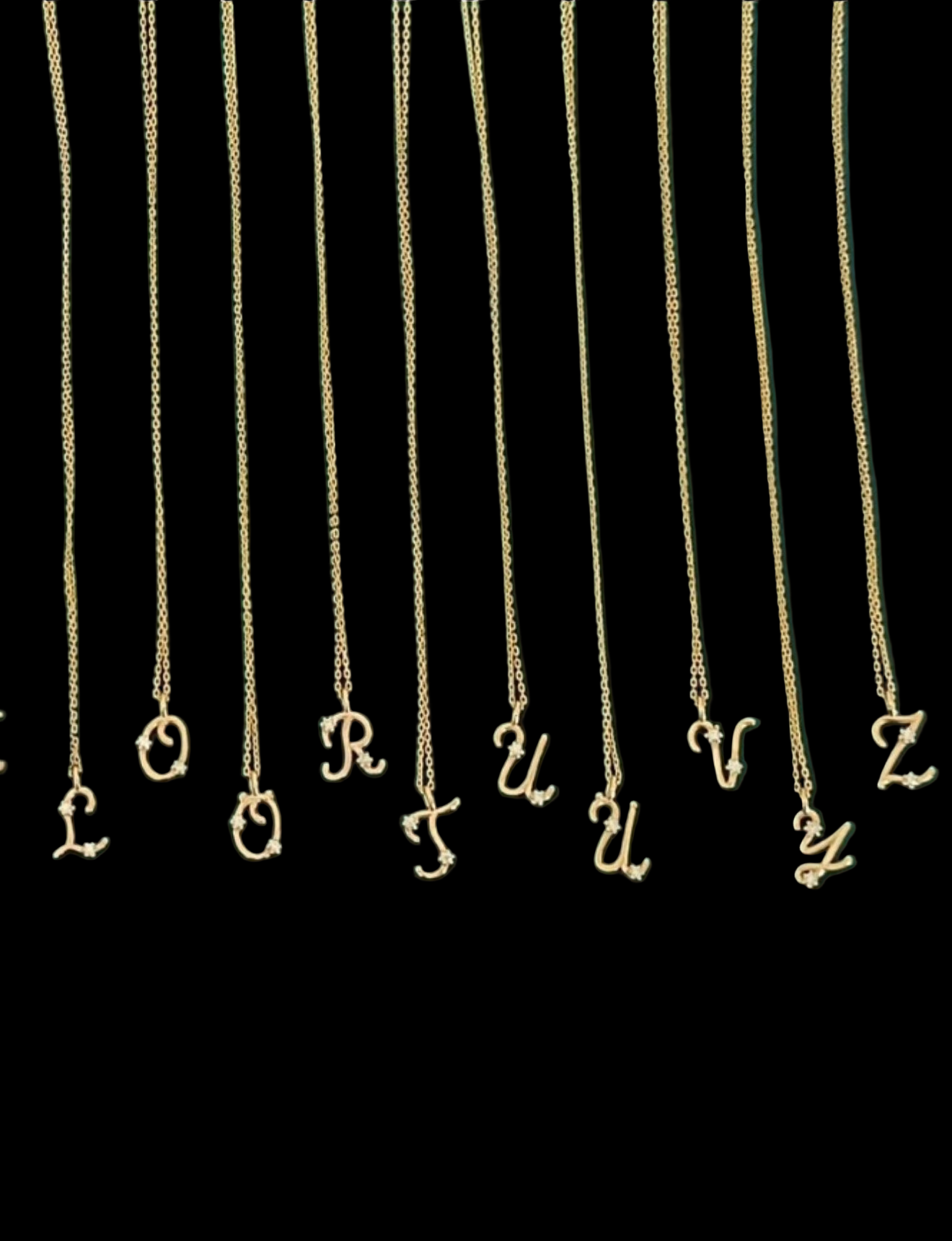 925 gümüş mini taşlı harf kolye